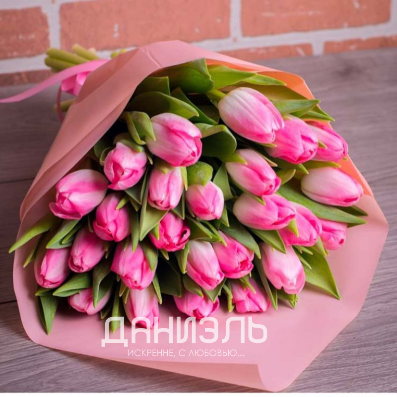 Букет розовых тюльпанов «Розовые грезы»