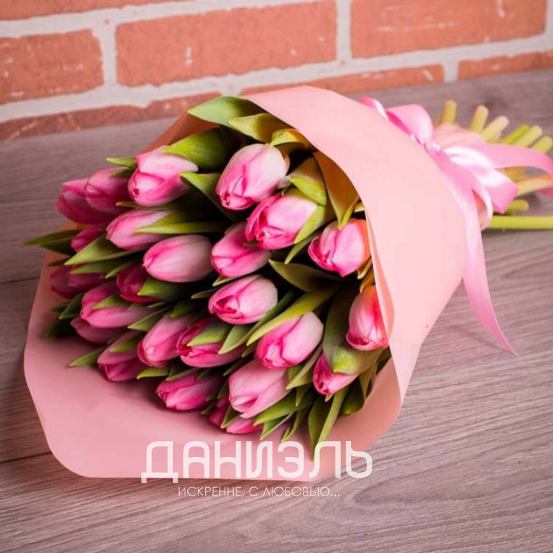 Букет розовых тюльпанов «Розовые грезы» 1