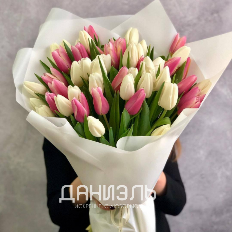 Монобукет с тюльпанами «Самой нежной»