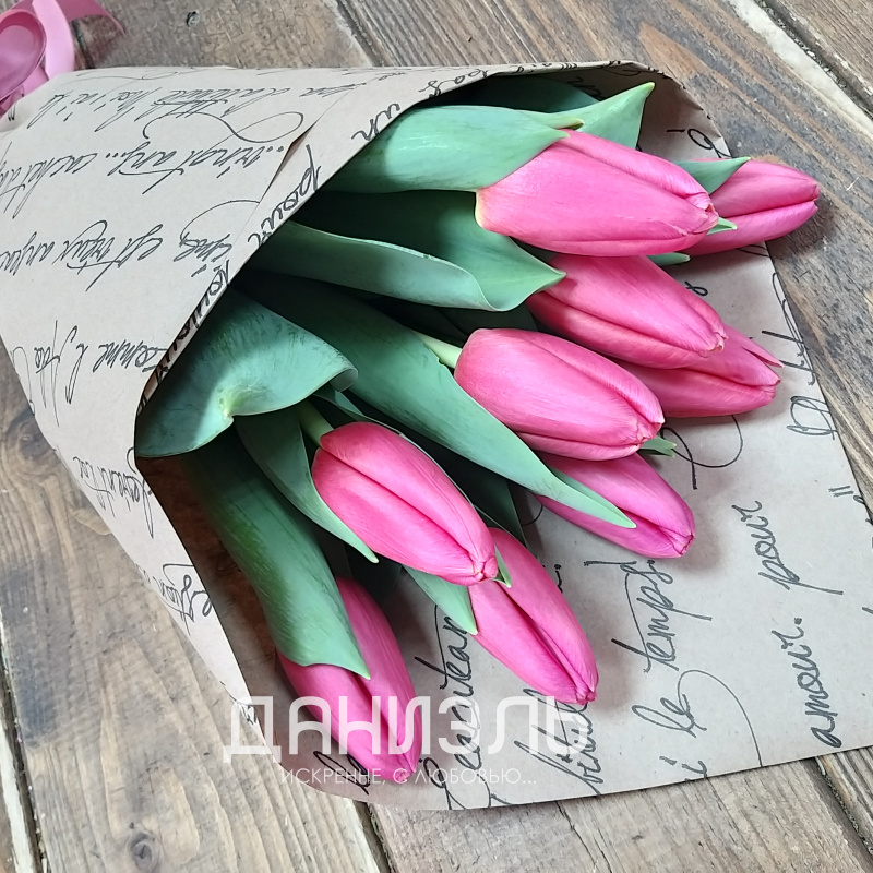 Букет розовых тюльпанов «Шёпот весны» 3