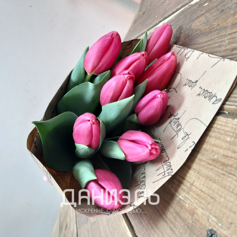 Букет розовых тюльпанов «Шёпот весны» 2